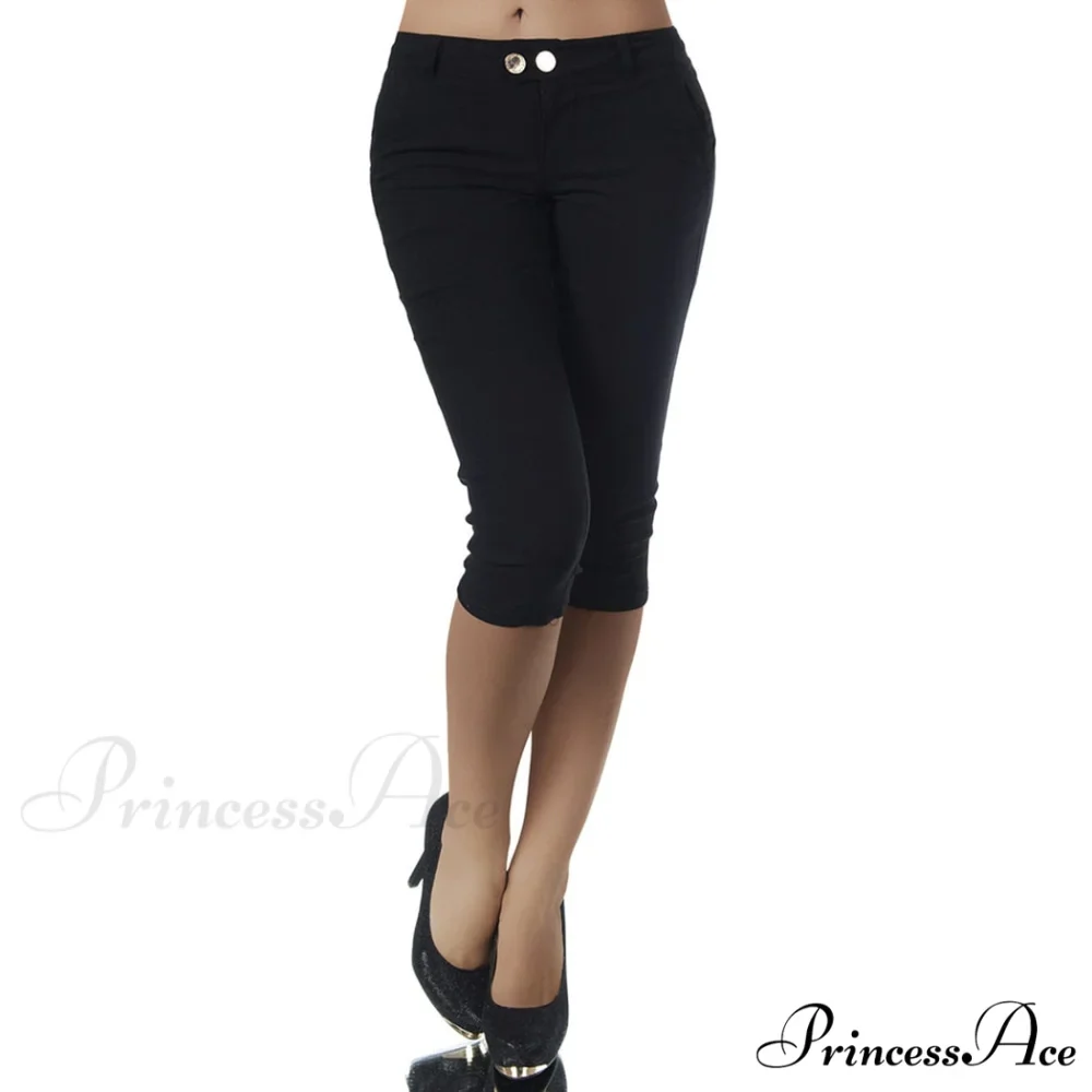 Casual Stretch 3/4 Trousers Female Capris - Image 3